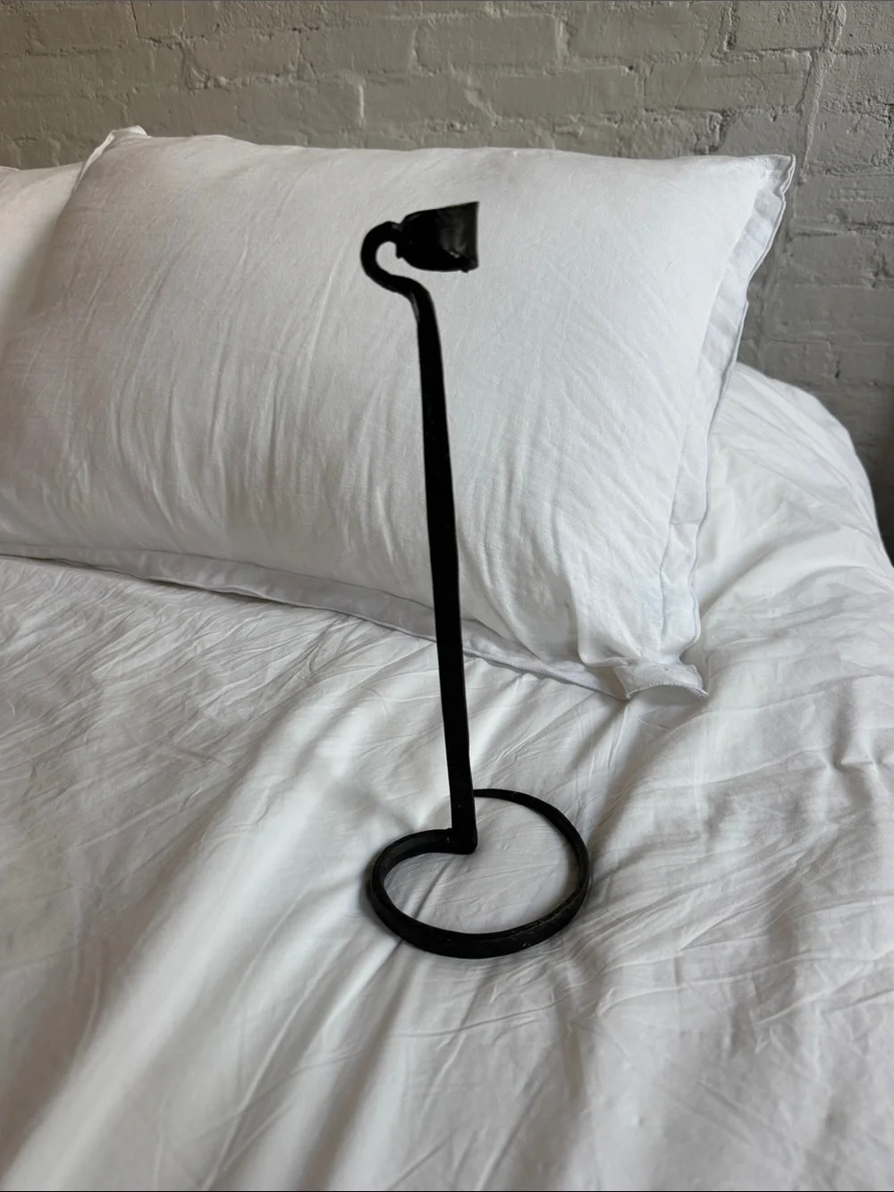 Vintage Lance Cloutier Brutalist Style Hand Forged Iron Candle Stick